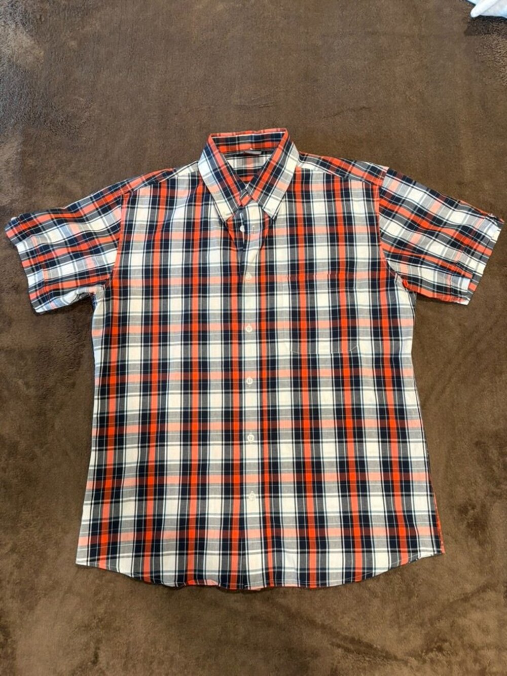 Warrior Clothing England Plaid Short Sleeve Button Down Shirt Large Mod Punk